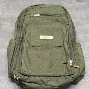 Ju-Ju-Be Br Right Olive Backpack with Gold Accents